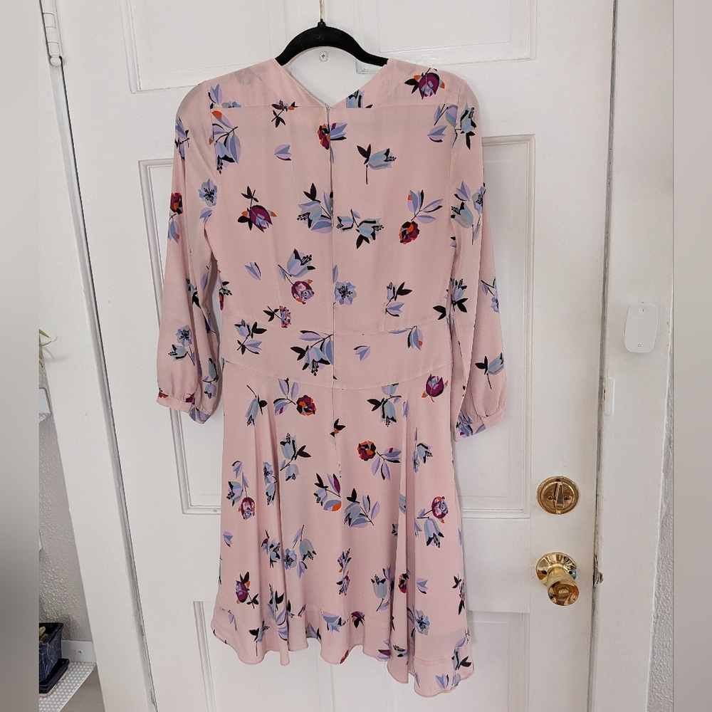 Rebecca Taylor Pink Silk Floral Fit & Flare Dress Small - Picture 6 of 6